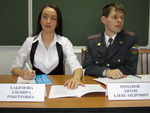 Члены Правления Совета молодых ученых Уфимского юридического института МВД России внимательно выслушивают мнения всех дискутирующих