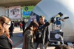 Работа мобильного планетария на площади перед Государственным концертным залом «Башкортостан» – центральной площадки Всероссийского Фестиваля науки-2015